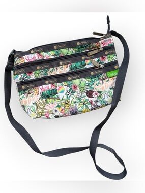 LeSportsac Aloha Market Quinn Crossbody Bag designer Christie Shinn EUC